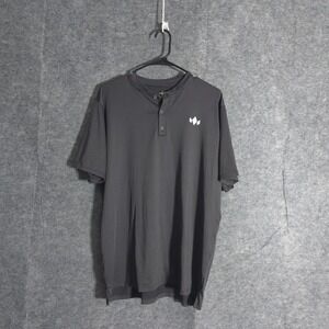 Diadem Court Essentials Shirt Men Sz L Gray Short Sleeve Henley Performances